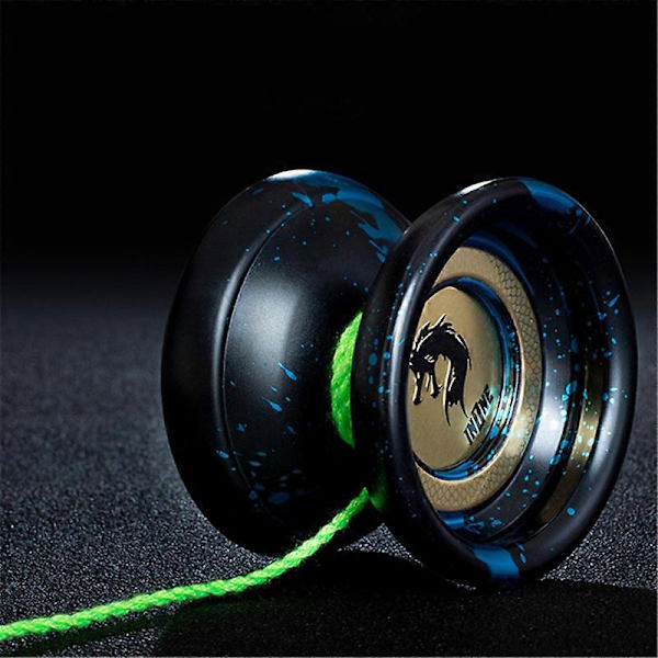 MIMIGO Professionell Yo-yo Boll Aluminium 6061 Oresponsiv Yo-yo med Rostfritt Centerlager och Rostfri Axel, Svart Yoyo med 10 Ersättnings[D] STYLE 1
