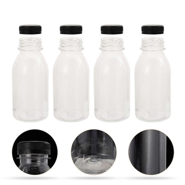 10 st 300 ml Juiceförvaringsflaskor Mjölkflaskor Transparenta Dryckesflaskor[D] Black 15.7X5.6CM