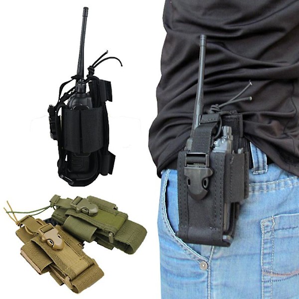 Justerbar Taktisk Radiohållare Väska Molle Tvåvägsradio Holster Fickhållare Oxford Duty Militärt Förvaringsfodral Walkie