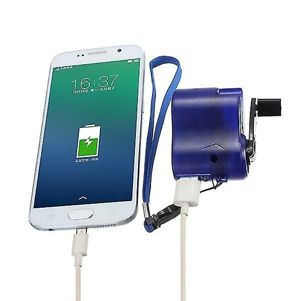 Nödladdare USB vev Dynamovev Android mobiltelefon Blue