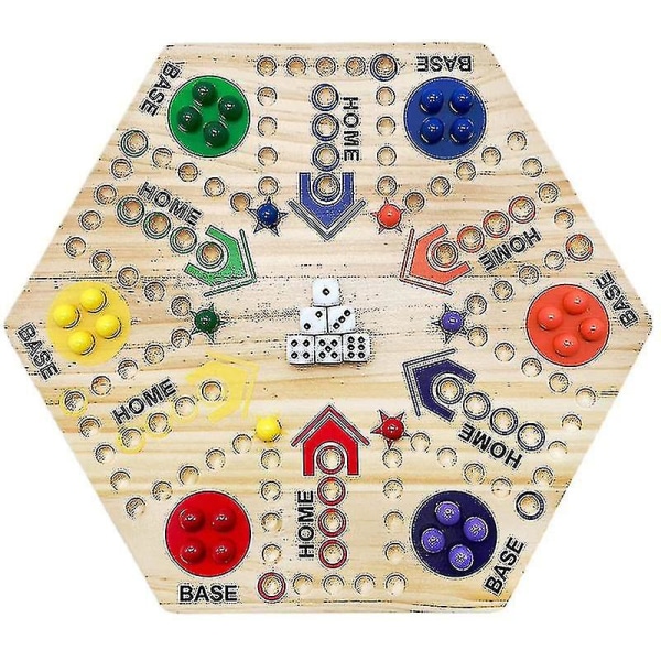 Brädspel Ludo 4 Person 6 Person Track Board Party Game Träspel [kk]