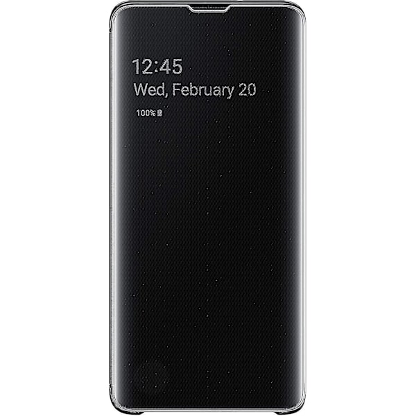2024 Skyddande Clear View Folio-fodral för Samsung Galaxy S10 - Svart_FC31