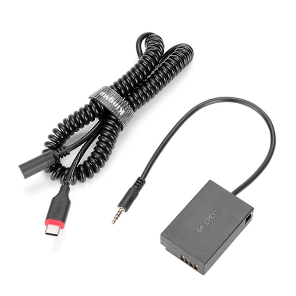 Kamera LP-E17 Dummy-akku korvaava Type-C jousivoima-adapterikaapelilla[D]