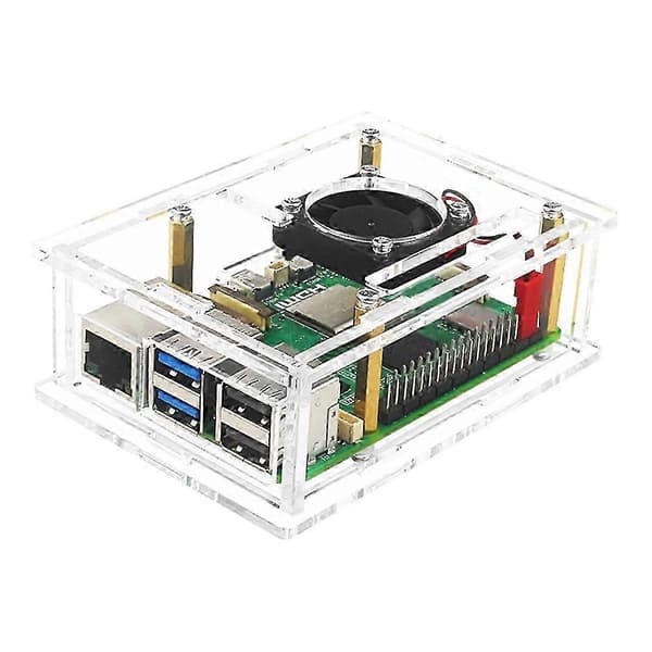 Akryl Etui Transparent Etui til Pi 5 B[D] Transparent