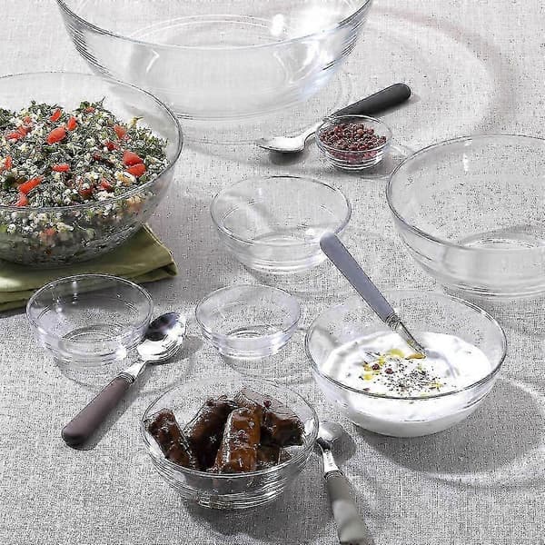 Duralex Sett med 4 Lys Runde Stableboller 7,5 cm Selskaper Grillmat Desserter Blanding Dipper[D]