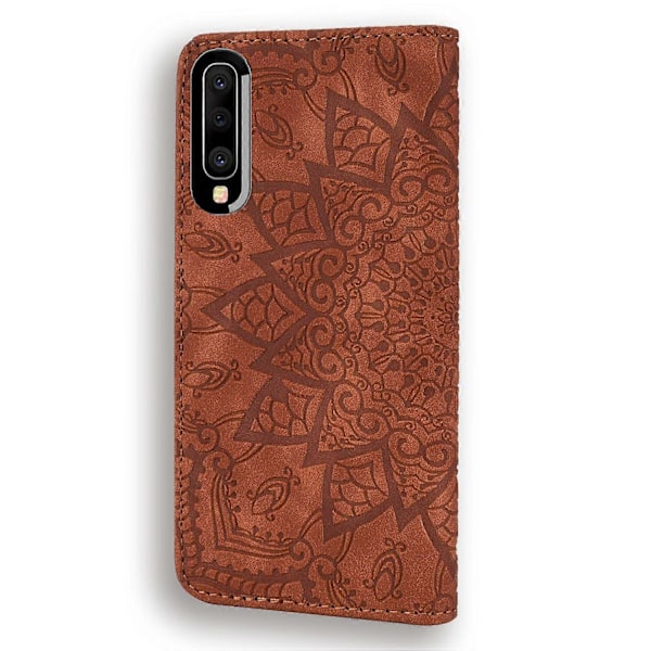 Imprint Mandala Blomma Stativ Plånbok Läderfodral Skal Cover för Samsung Galaxy A50/A50s/A30s
