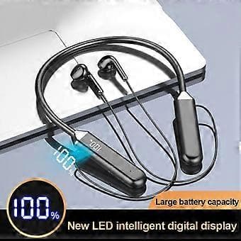 Trådløse ørepropper Bluetooth-kompatible 5.2m rekkevidde LED-skjerm Hi-Fi headset[D]
