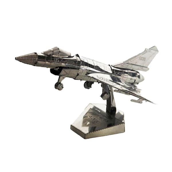 Fighter Modell Byggklossar Set Present Modell Flygplanskit för Fans silver[D]
