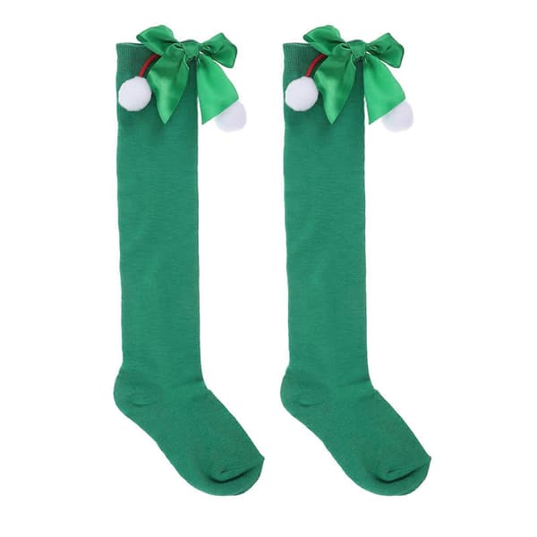 Knæstrømper til helligdage Grøn Polyester Festligt tilbehør 1 par[D] Green 43.00X13.00X5.00CM