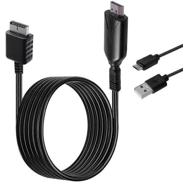 PS1/PS2 till -Kompatibel Adapterkabel för Spelkonsoler, Stöder 720P/1080P HD-utgång, Kompakt Des[D] Black