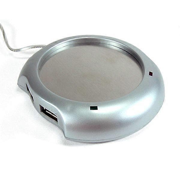USB Kopp Värmare Värmedyna med 4 Portars USB-Hubb (Silver)[D] Silver