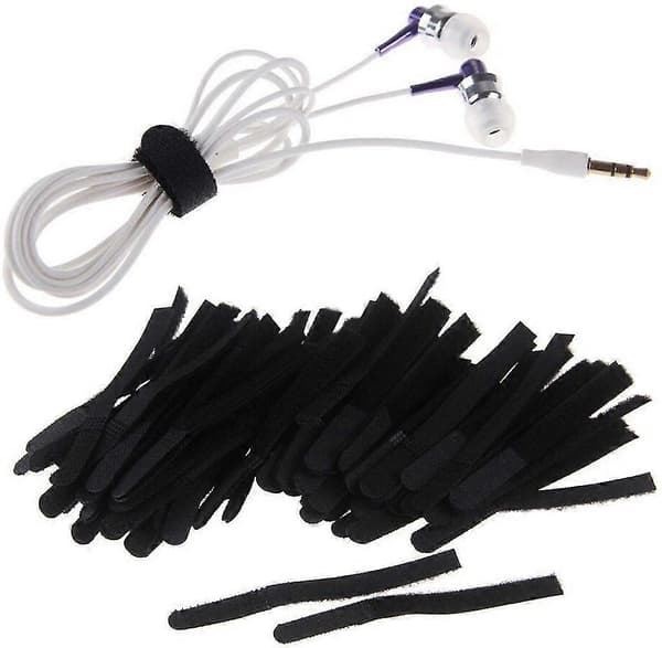 Strips Kabel Reb Ledning Organizer Genanvendelig Sort Organizar Kabler[D]