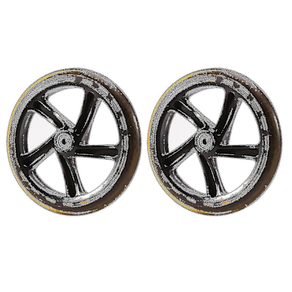 2 stk. Scooterhjul 200 mm PU Materiale Hjul Tykkelse 30 mm ABEC-7 Lager Scooter Tilbehør, transparent Svart[D]