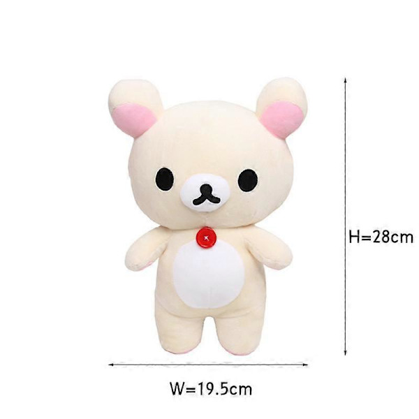 Ny Strawberry Rilakkuma Plyschleksak Söt Mjuk Teddybjörn Fylld Dock Cartoon Vit Brun Par Vänner Födelsedagspresent till Barn