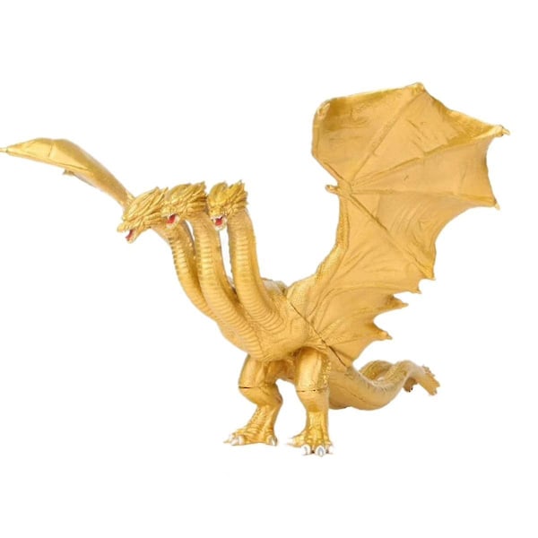 Ghidorah Gold 3-Headed Dragon Ghidorah PVC Gyllene Draken Actionfigur Samlarleksak