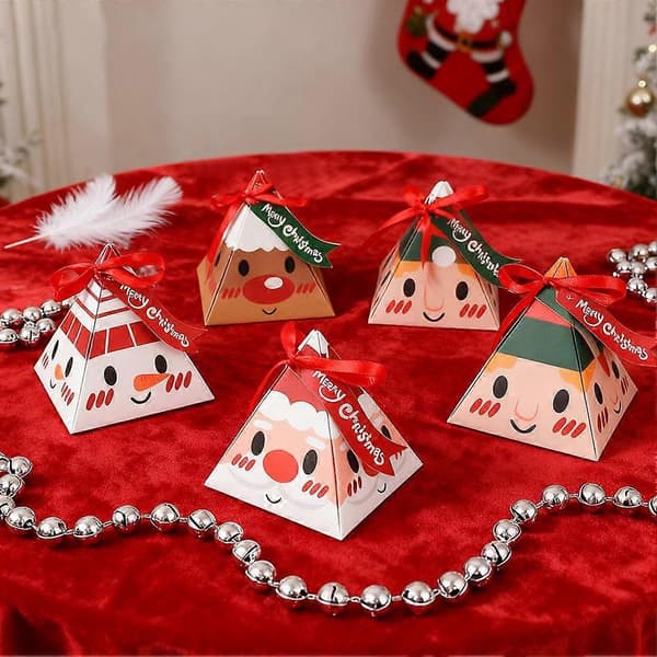 Julklappsförpackning, triangulär låda, godispapperslåda[D]