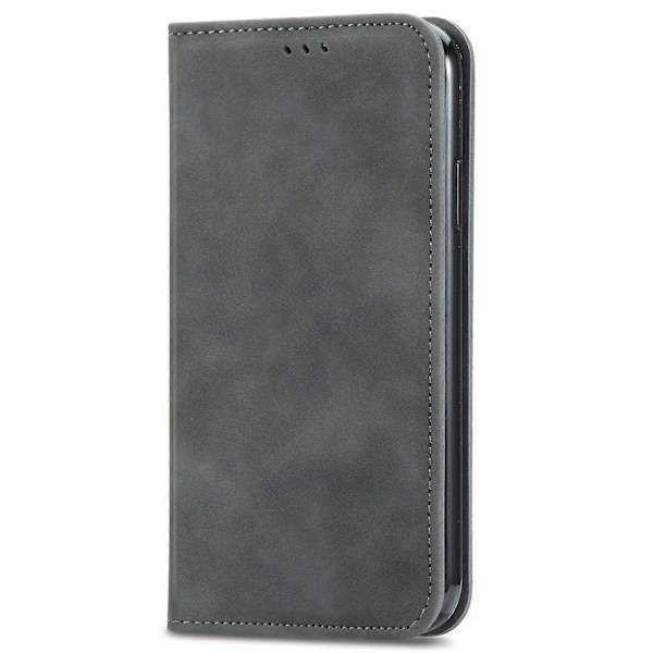 For HMD Skyline Case Skin Touch Feeling Leather Card Holder Telefondeksel Magnetisk Absorpsjon Grey