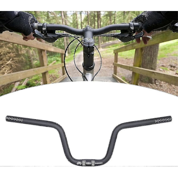 Letvægts Mountainbike Styr, Down Hill Dh Ekstra Lang Riser Bar, Høje Styr 25.4mm, Sort H120mm[D]
