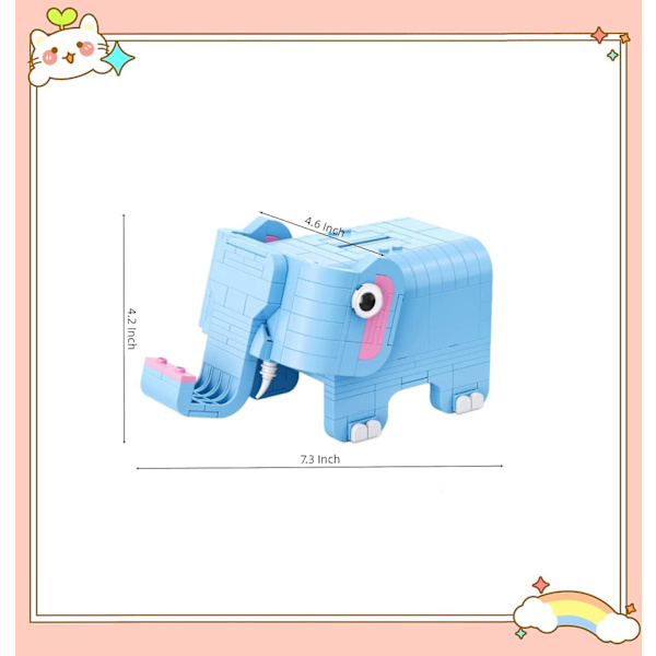 3D Mini Byggsten Djurset, 291 Stycken Mini Elefant Byggstenar, 3D Roligt Funktionellt Byggleksak För Vuxna, Festpresenter För Barn (8+)