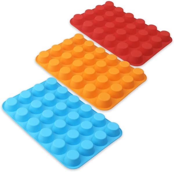 3-pak muffinforme, fødevaregodkendte silikoneforme, non-stick muffinforme, rummer 24 muffins