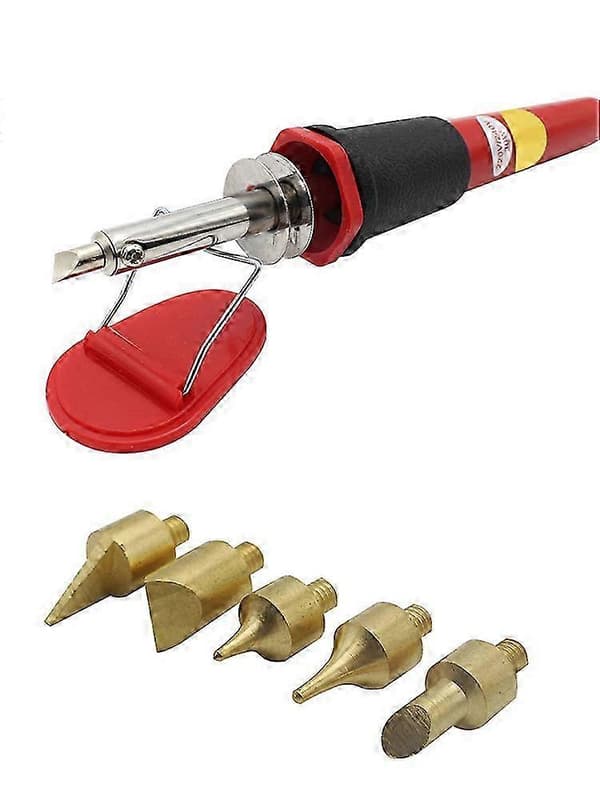 7 stk. pyrografi vedbrenningssett med 6 utskiftbare spisser, EU-plugg 220V 2025[D] US