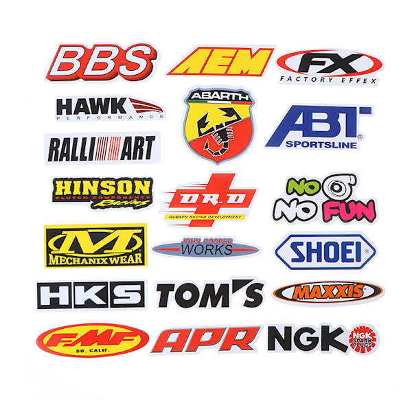 100 stk Racing Car Klistremerker Graffiti JDM Bilmodifisering Vannfast A