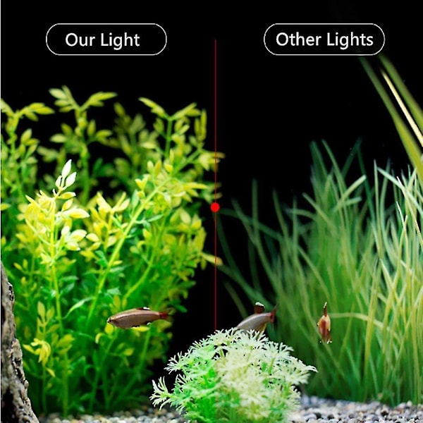 Akvarielys LED Lampe Hvit og Blå Nano Klips-på Belysning for Fisk Planter 23-50cm-svart