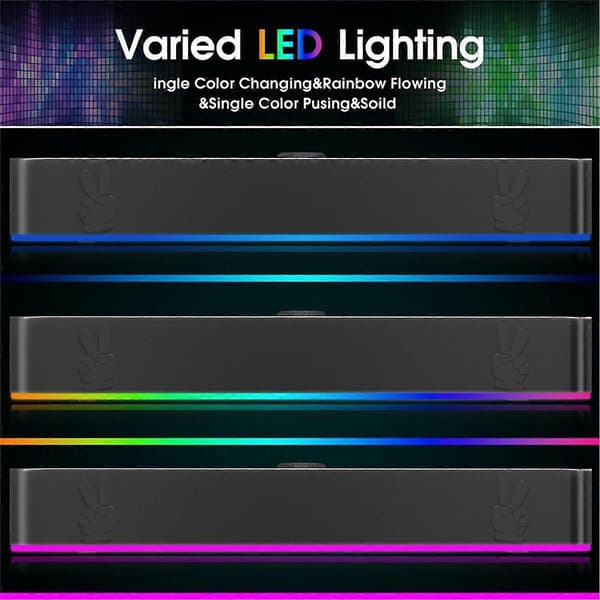 USB Datorhögtalare, Trådbunden USB Bluetooth Datorljudfält med RGB-ljus för PC Laptop Dator G[D]
