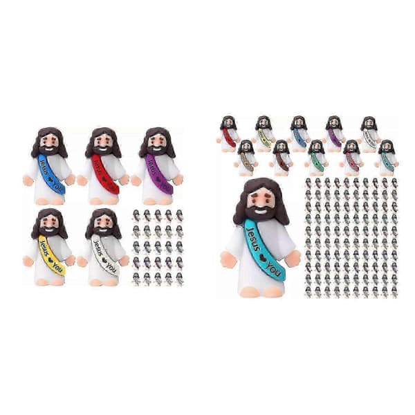 25/100 st Mini Jesusfigurer Jesus Älskar Dig Jesusleksaker Liten Jes[D] 100PCS