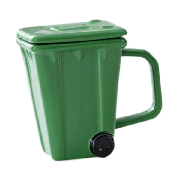 Kaffekopp Daglig Bruk Kopp Bar Tilbehør Vannkopp Kreativ Søppelkasse Krus Søppelbøtte Kopp for Iskaffe Frokost Juice[D] Green