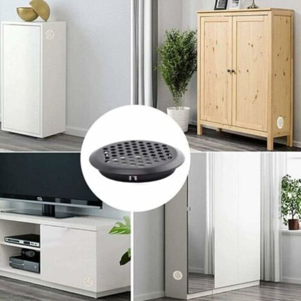 20 runde ventilationsgitre i rustfrit stål til autocampere/badeværelser/køkkener osv. Sort 53mm+35mm Noir 0.05