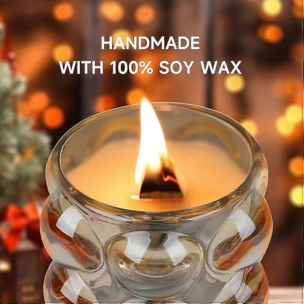 Vitt Bubblor Glas Sojavax Doftljus för Hemdoft 7OZ 2025[D]