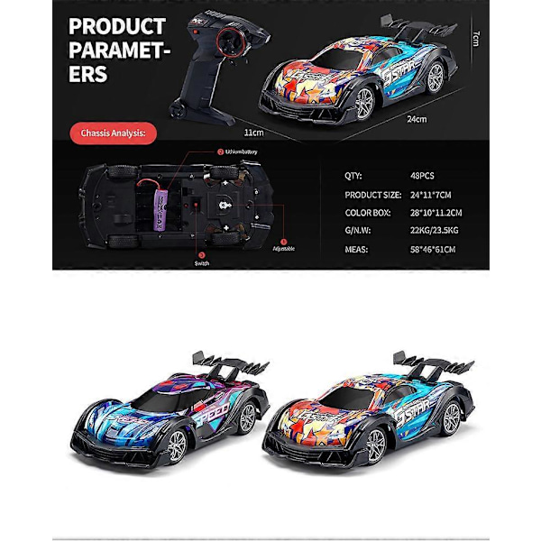 RC Sportsbil Drift RC Firehjulsdrift Litiumbatteri