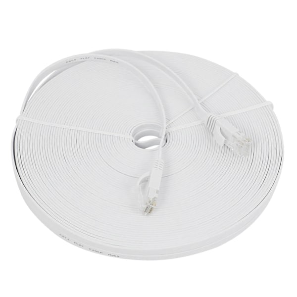6 Ethernet Kabel 100 Ft (30 Meter) Flad Tynd Lang Internet Netværk LAN, Cat6 Højhastighedscomputer