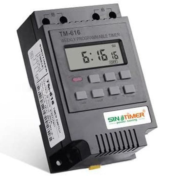 Tm616 30amp 4-pins 7 Programmerbar Timer DIN-skinnemontert Timersbryter Digital Timer 110v AC Programma