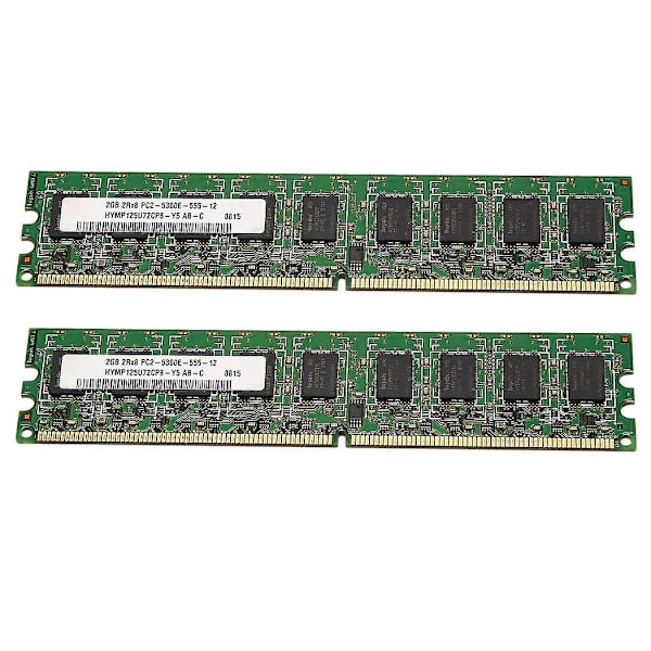 2x 2GB DDR2 RAM-minne 667MHz PC2 5300 ECC DIMM 240 stift för Intel Desktop RAM Memoria