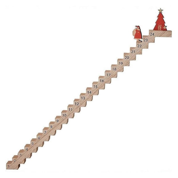 Rolig Jultomte Trapp Nedräkningskalender Resande Rudolph Adventskalender Retro Träbordspynt