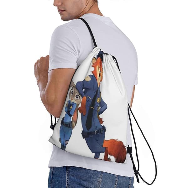 s44 Zootopia Canvas dobbelt skuldertaske simple linjer, pålideligt materiale k44[D]
