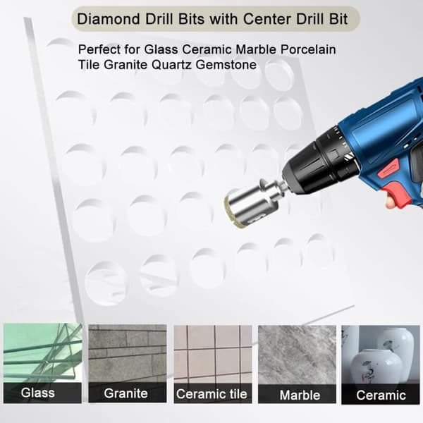 100 mm diamant hullsag med sentreringsguidebor, for glass, fliser, keramikk, marmor 0.05