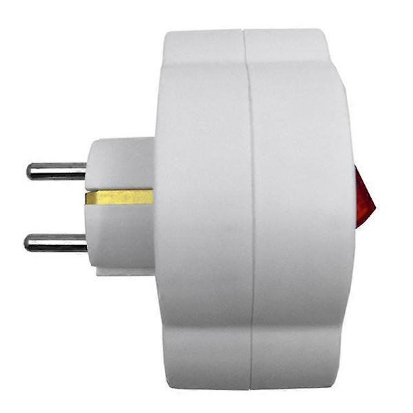 EU-standardin monipistoke 250V 16A kaksoispistorasian muunnospistorasia pistorasian kytkinpistokkeella Power Ad[D] white