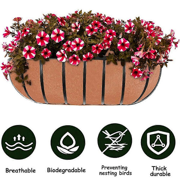 3 st Filt Växtkorg Foder Hängande Tyg Blomkorg Foder Filt Ersättning Kokosfoder för Utomhus Hängande B[D] Brown