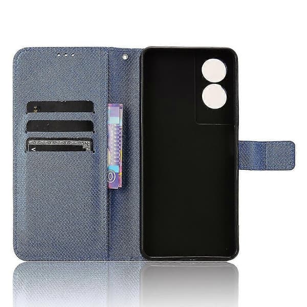 TCL Telefon Cover Diamant Tekstur PU Læder Kort Stativ Perfekt Blå[D] Blue
