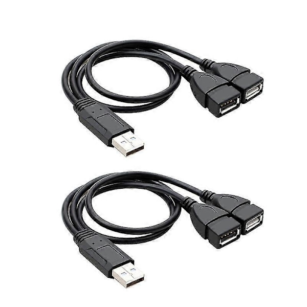 Y-kabel Dobbel USB-port Utvider Hub Data Lader Strømdeleradapter [D]