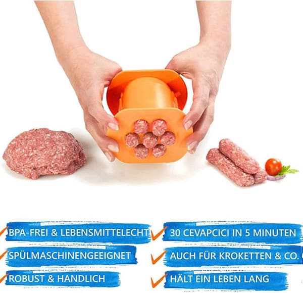 Manuell Köttkvarnspress för DIY-matlagning, 7 Korvar[D]