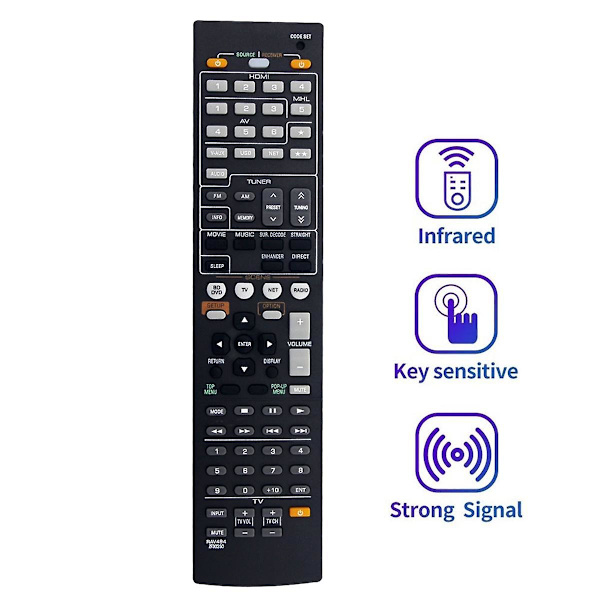 RAV494 ZF30350 Fjärrkontroll för AV-receiver RX-V475 RX-V475BL -4066 RXV475 HTR4066 RXV475BL black