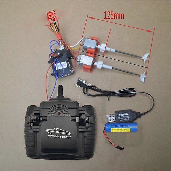 Modellbåt DIY Kits Akselhylse Motor Propell Kontroller Mottaker Sett RC Ny[D] 125mm Chargable