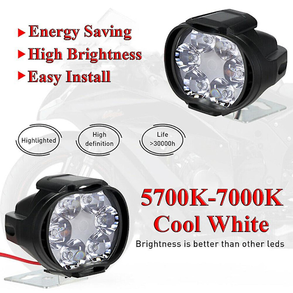 1 Par 6 LED-pærer Motorsykkel Ekstra Hodelykter Spotlight Tåkelys Kjøretøy Ekstra Lysstyrke Elektrisk Bil Lys 1 Pair 10W 6 LEDs