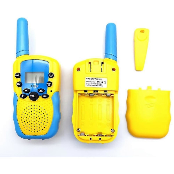 T388 Walkie Talkie for barn, 1 par, 2-5 km lang rekkevidde, kommunikasjonslykt, lekegave til barn i alderen 3-12 år, bursdagsgave til barn, familie, [D]