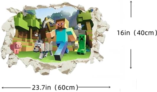 Gaming-inspireret vægdekor til børneværelser - Minecraft-stil[D]