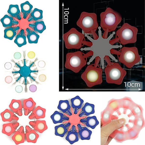 Pakke med 4 Pop Fidget Spinners, Push Popits Fidget Spinner, Fidget Pack Hånd Spinner[D] pentagon
